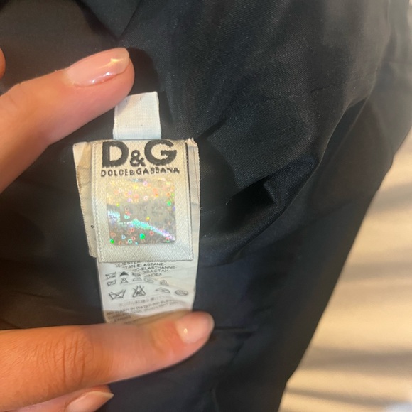 Dolce & Gabbana Black High WaisoPencil Skirt Gold Zipper with Back Slit - Picture 8 of 11